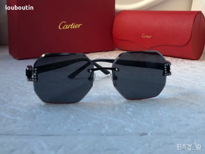 Cartier 2022 дамски слънчеви очила Осмоъгълник с камъни, снимка 1