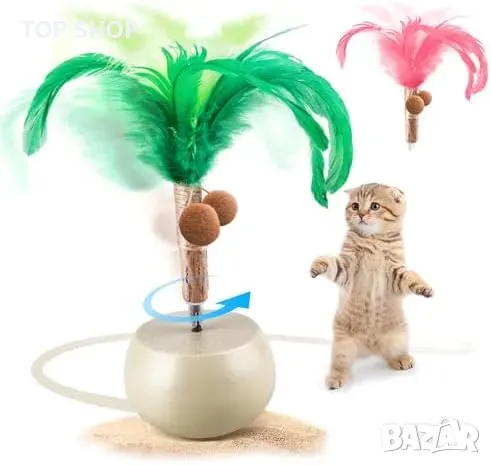 Нова Интерактивна играчка за котка с пера и автоматично движение игра, снимка 1