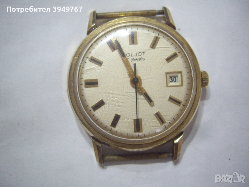 Руски мъжки ръчен позлатен часовник., снимка 1