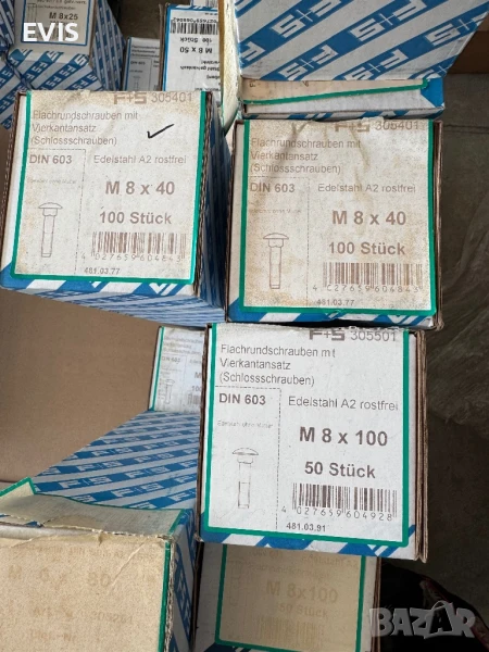 Коларски болтове DIN 603 – различни размери, нови (100% неръждаеми), снимка 1