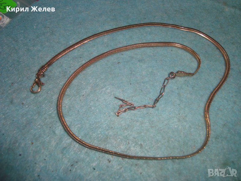 ПОСРЕБРЕН КРАСИВ ЛАНЕЦ КОЛИЕ ВЕРИЖКА подходяща и за КЮСТЕК за ДЖОБЕН ЧАСОВНИК РЕТРО ПЛЕТКА 11965, снимка 1