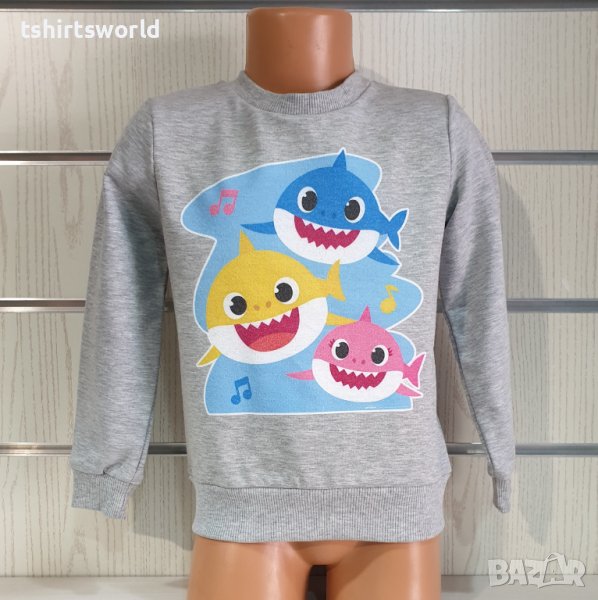 Нова детска ватирана блуза с дълъг ръкав Baby Shark, снимка 1