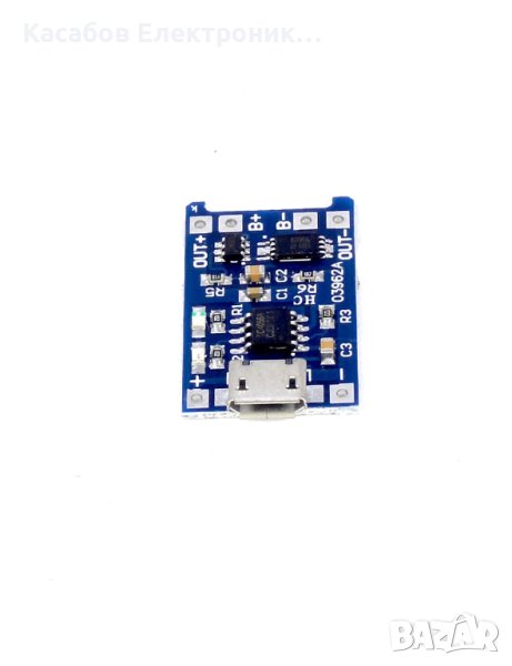 Контролер за зареждане и разреждане Li-Ion TP4056 micro USB със защита, снимка 1