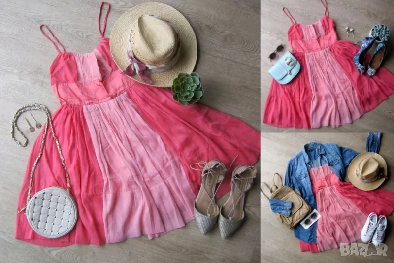 Разпродажба на всичко! Феерична лятна дамска рокля, разкроена, до коляното размер М, снимка 1