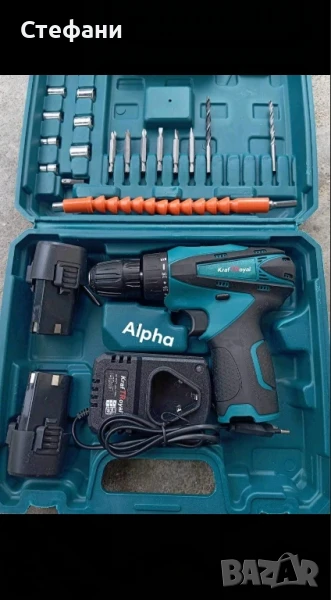 Акумулаторен Винтоверт с две батерии в удобен куфар , снимка 1