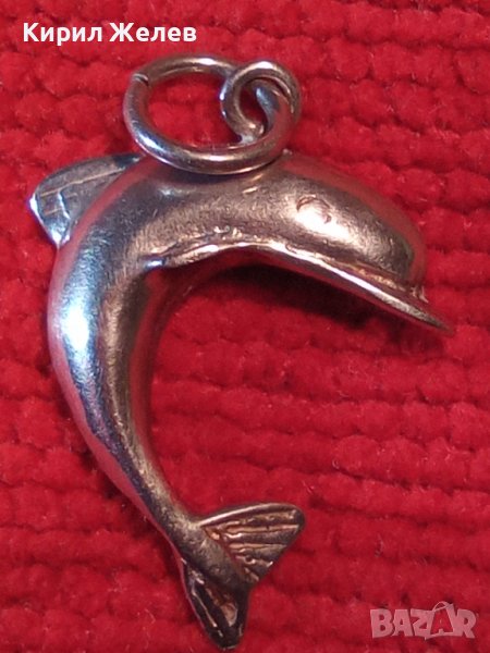 ЧУДЕСЕН СРЕБЪРЕН ДЕЛФИН ПЕНДАНТ СРЕБРО 925 АНГЛИЯ МЕДАЛЬОН ФИНА РЪЧНА ХУДОЖЕСТВЕНА ИЗРАБОТКА 40577, снимка 1