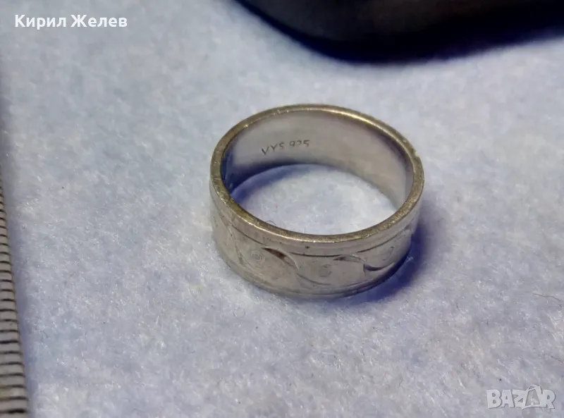МАРКОВ СТИЛНО РЪЧНО ФИНО ОРНАМЕНТИРАН СРЕБЪРЕН ПРЪТЕН ХАЛКА СРЕБРО VYS 925 , снимка 1