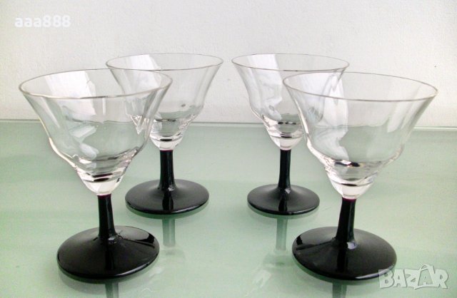 Чаши за десертно вино черен кристал, снимка 4 - Чаши - 40682569