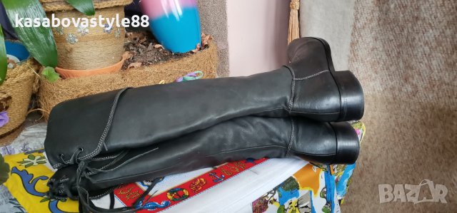 Високи Ботуши Естествена кожа 39н., снимка 5 - Дамски ботуши - 43316448