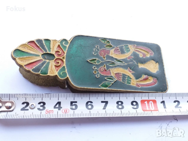 ЩИПКА ЗА ПАРИ БРОНЗ ЕМАЙЛ, снимка 5 - Антикварни и старинни предмети - 53524937