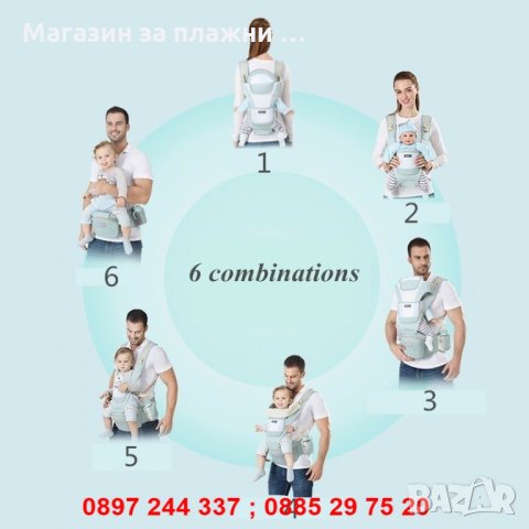 Ергономично кенгуру за деца с подвижен стол от 0 до 36 месеца, снимка 8 - Кенгура и ранички - 28262127