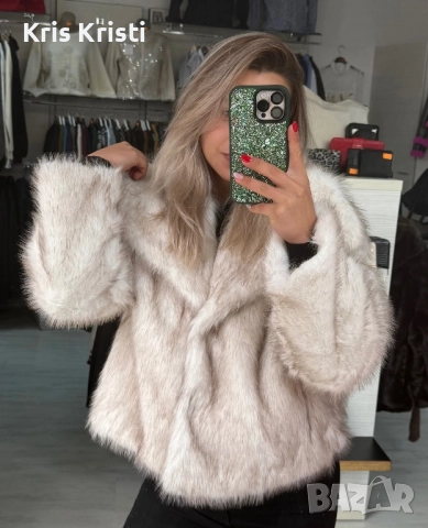 Бяло пухкаво яке , снимка 2 - Якета - 52102493