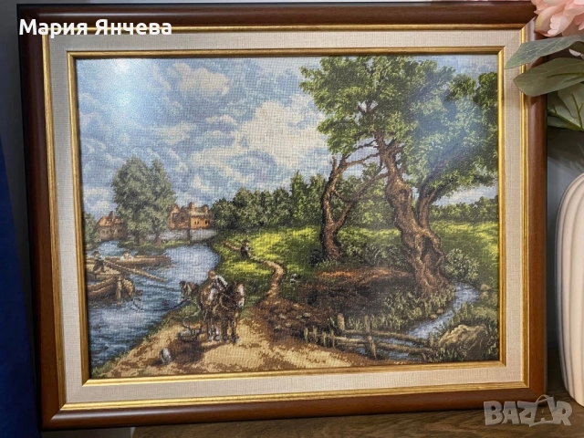 Гоблен ,, Мелница във Флатфорт” , снимка 3 - Гоблени - 51949715