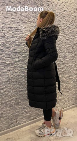 ✨Черно дълго стилно зимно дамско яке с качулка✨, снимка 2 - Якета - 43284087