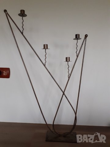 Бароков Масивен висок железен свещник - идеален за механа, снимка 11 - Декорация за дома - 36804431