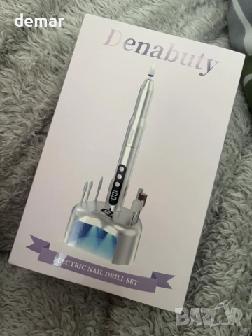 Denabuty комплект за маникюр - безжична електрическа пила и UV LED лампа, сребриста, снимка 9 - Продукти за маникюр - 51495350