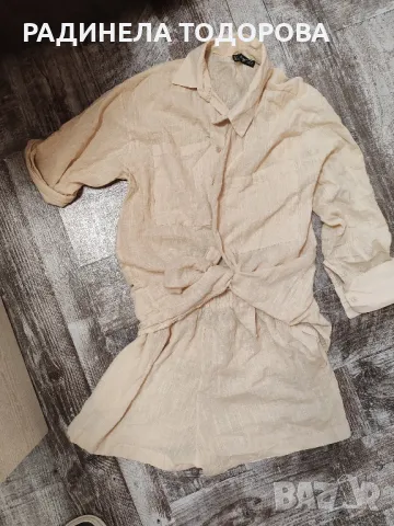 дамски летен ленен сет комплект , снимка 1