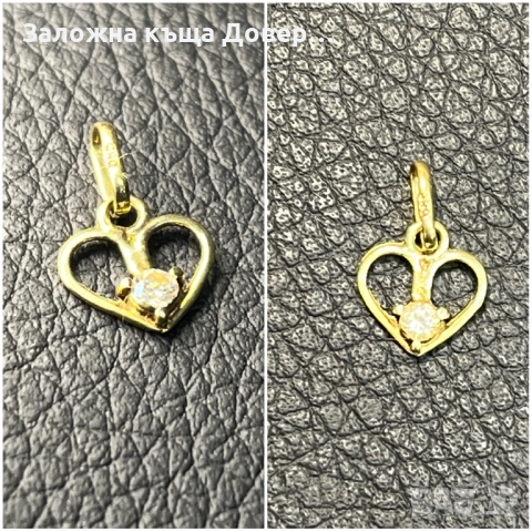 Златни висулки буква  сърце слонче 14 карата 585 zlatni gold sarce bukva, снимка 5 - Колиета, медальони, синджири - 52350851