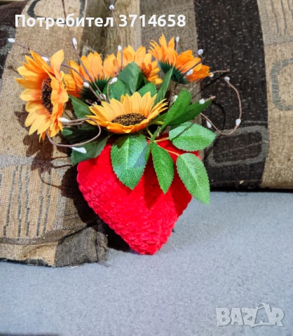 Плетени сърца за Свети Валентин или осми март , снимка 2 - Декорация за дома - 53275179