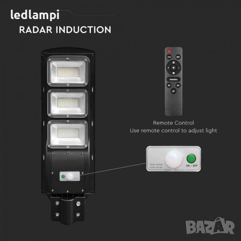 Соларнo LED Улично Тяло ST180 Сензор Студено Бяла Светлина, снимка 4 - Соларни лампи - 40081974