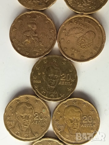 20 евро цента от различни години и държави 12бр., снимка 3 - Нумизматика и бонистика - 53212261