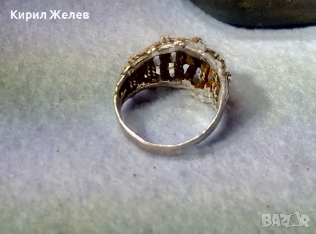 СТАР АЖУРЕН СРЕБЪРЕН ПРЪСТЕН СРЕБРО ВИСОКА ПРОБА с ИНИЦИАЛИ на МАЙСТОРА БП РЪЧНА РЕТРО РАБОТА 49966, снимка 9 - Антикварни и старинни предмети - 49274757
