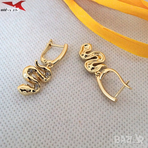 Обеци с 14К златно покритие 2141836, снимка 3 - Обеци - 52718918