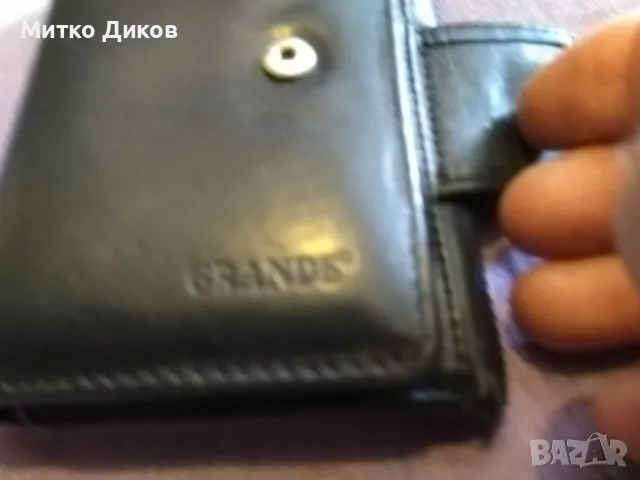 Портфейл Гранде марков естествена кожа с вътрешен цип 120х85мм нов, снимка 4 - Портфейли, портмонета - 50113719