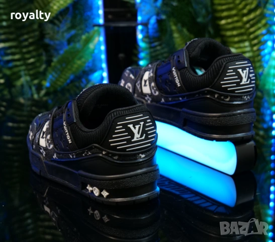 Louis Vuitton Унисекс Черни Сникърси с Кутия 36-45 Номер , снимка 2 - Маратонки - 53066425