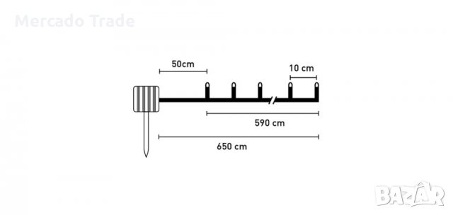60бр. LED крушки, топки със светлинен сензор, 2 функции, 6,5м, Цветни , снимка 4 - Декорация за дома - 35029514