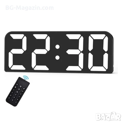 LED електронен часовник с големи цифри за стена или бюро с дистанционно USB светещ на ток аларма, снимка 7 - Други - 51038961