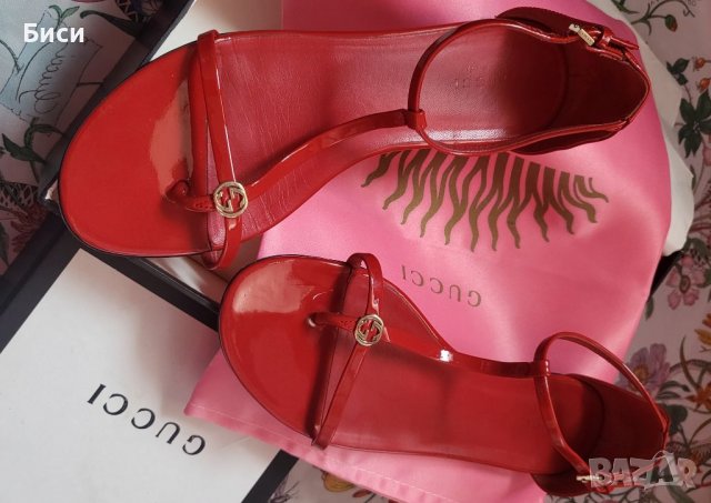 Gucci/Гучи-оригинални сандали,н.37 1/2 естествена кожа и лак, снимка 5 - Сандали - 36684245
