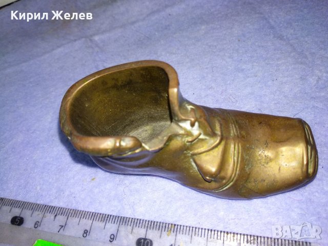 Старинна КОЛЕКЦИОНЕРСКА МЕДНА РЕТРО ОБУВКА Ръчна МАЙСТОРСКА ИЗРАБОТКА - Декоративна ОБУВЧИЦА 41389, снимка 8 - Колекции - 43888106