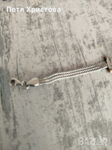 Сребърна гривна с рубини, снимка 3 - Гривни - 51633220