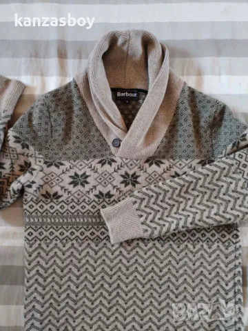 barbour winkfield fair isle barley - страхотен мъжки пуловер 100% ламска вълна М, снимка 2 - Пуловери - 48632957