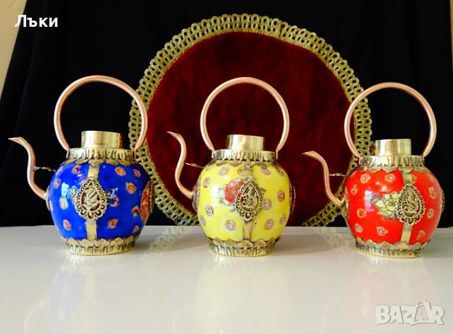 Чайник,кана Тибет от порцелан,мед и месинг. , снимка 14 - Антикварни и старинни предмети - 37512660