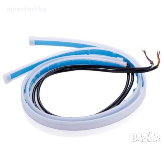 Лед дневни светлини с бягащ мигач 60 см дневни светлини плавен мигач силиконови , снимка 7 - Аксесоари и консумативи - 43024993