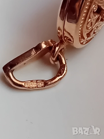 Антикварни руски  ажурени златни обеци, снимка 2 - Обеци - 52646656