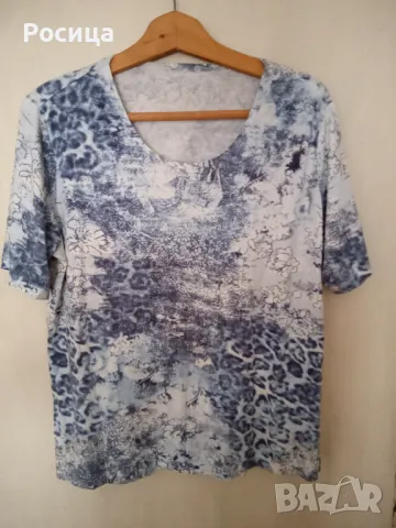 Дамска блуза с къс ръкав еластична 