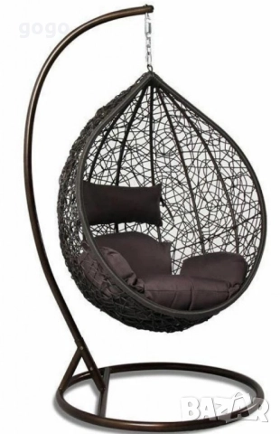 Градинска люлка от PVC ратан с метална конструкция, снимка 8 - Градински мебели, декорация  - 50204606