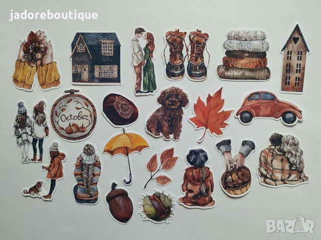 Дизайнерски скрапбук стикери Есен/ Хелоуин различни видове, снимка 5 - Други - 42119125