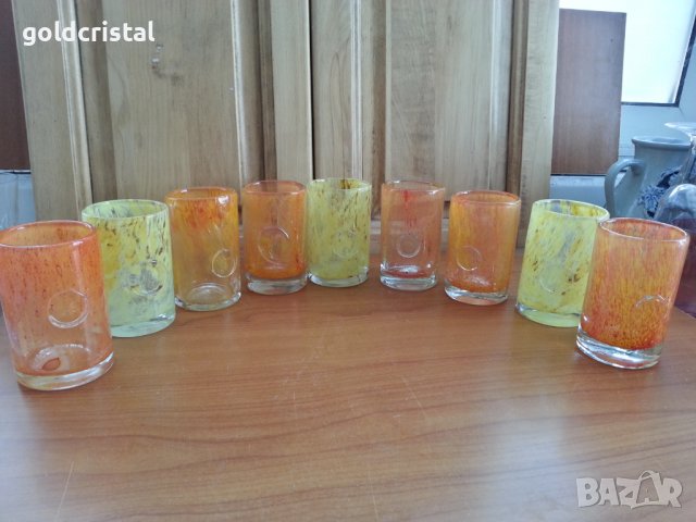 Стъклени чаши цветно стъкло 