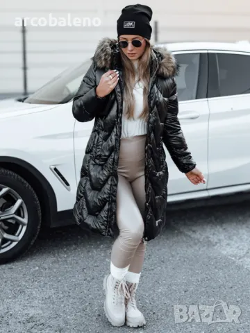 Дамско зимно яке ELECIO дълго ватирано с качулка, 2цвята , снимка 6 - Якета - 47424317