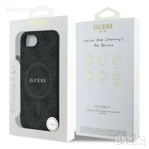 Оригинален кейс Guess HC MagSafe PU 4G Ring Classic Logo, За iPhone 16e, Черен, снимка 7 - Калъфи, кейсове - 50448491