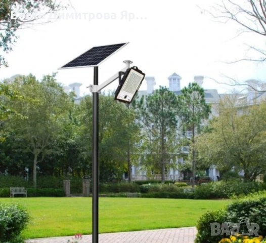Мощен LED соларен прожектор с дистанционно, 300W, 236 LED, IP67 – Автономно осветление до 200 м², снимка 4 - Друга електроника - 50676218
