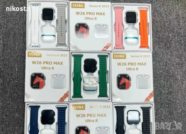 Комплект Smart часовник + TWS слушалки W26 Pro Max ULTRA 8, снимка 7 - Мъжки - 43427779