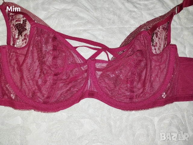 Ulla Popken 100 C Червен дантелен сутиен , снимка 8 - Бельо - 53290575