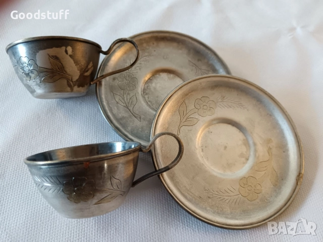 Лот чаши, мелхиор, позлатяване, посребрен комплект , снимка 11 - Антикварни и старинни предмети - 52514929