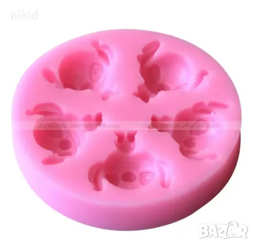 5 малки Стич Stitch силиконов молд форма фондан шоколад декор , снимка 2 - Форми - 49264927