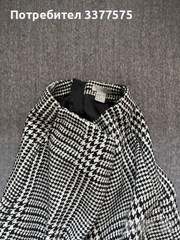 H&M къса карирана пола туйд, снимка 4 - Поли - 39908713
